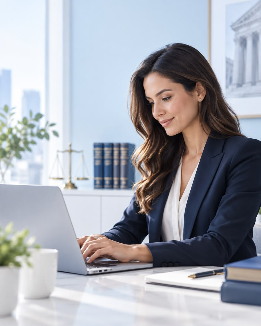 Professional using CoClerk™ at her desk